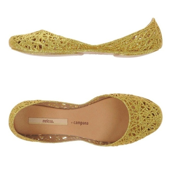 Melissa Shoes - Melissa jelly gold flats